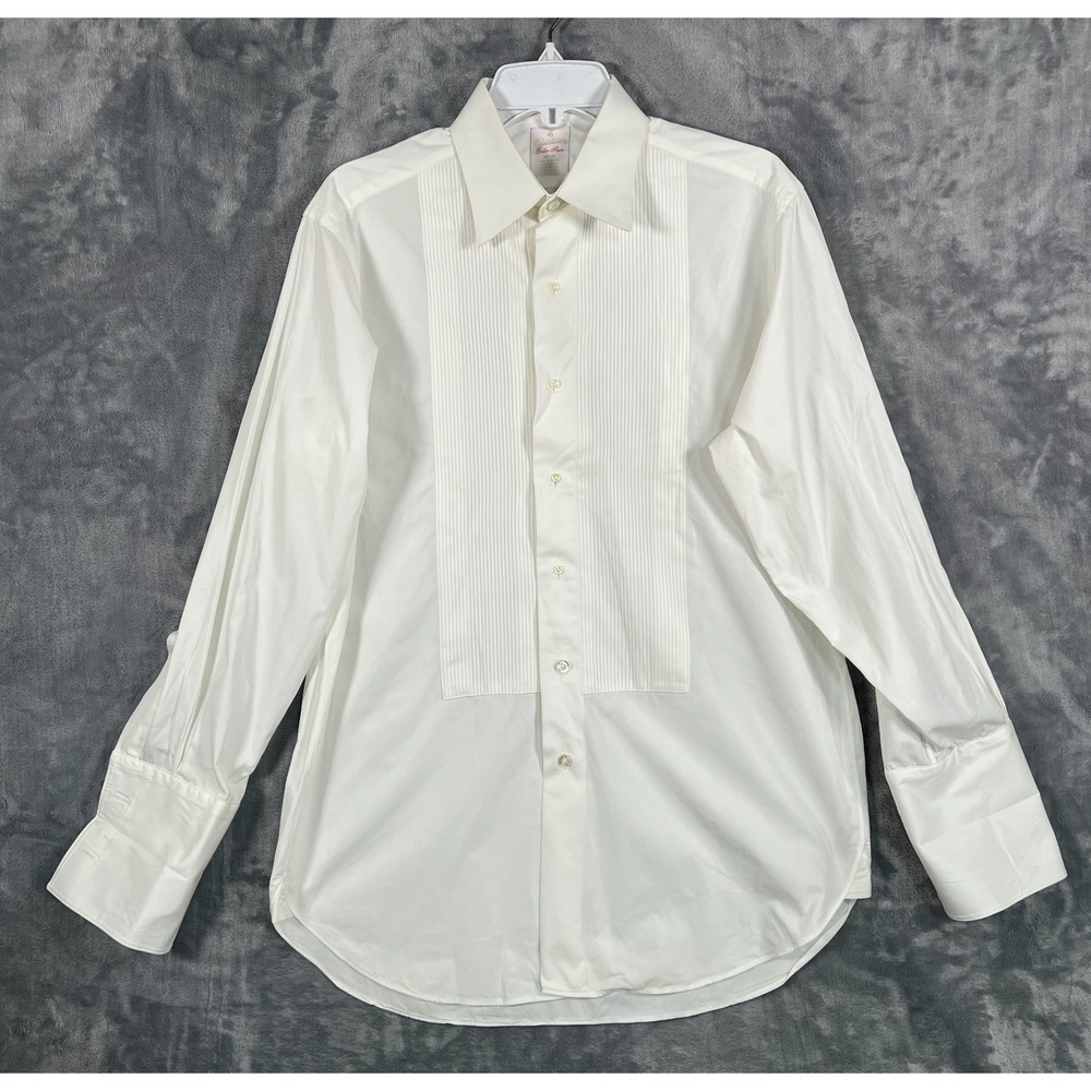 Vintage Brooks Brothers Golden Fleece Tuxedo White Shirt Mens 15.5 32 Made USA